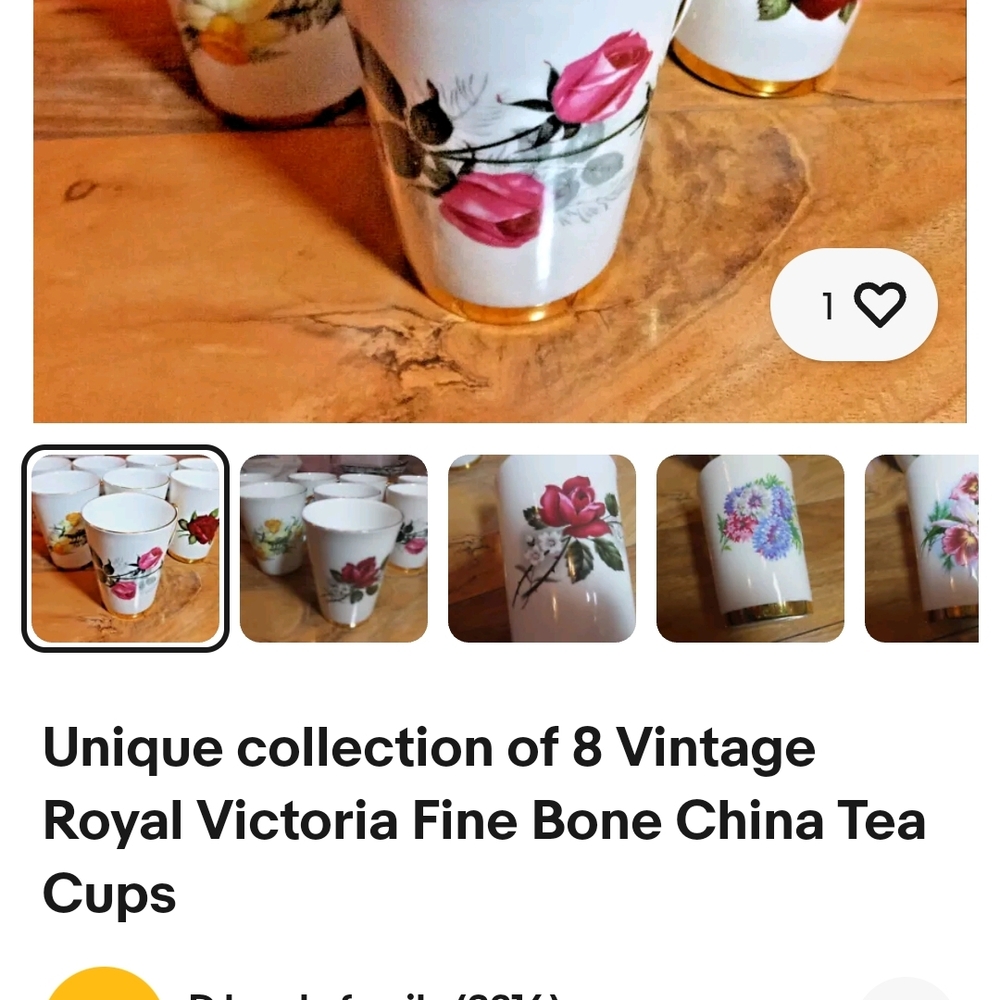 Royal Victoria Floral Bone China Tea Cups